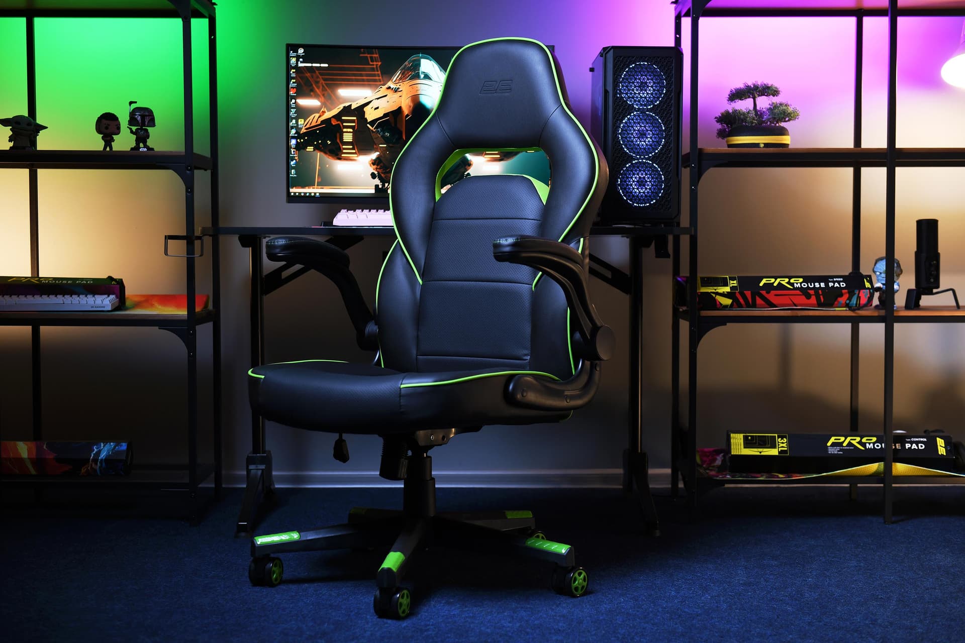 2E GAMING Chair HEBI Black/Green