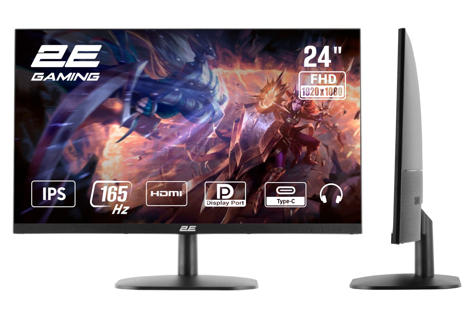 Monitor 2E GAMING 23.8" G 2423B HDMI DP USB-C Audio IPS 165 Hz
