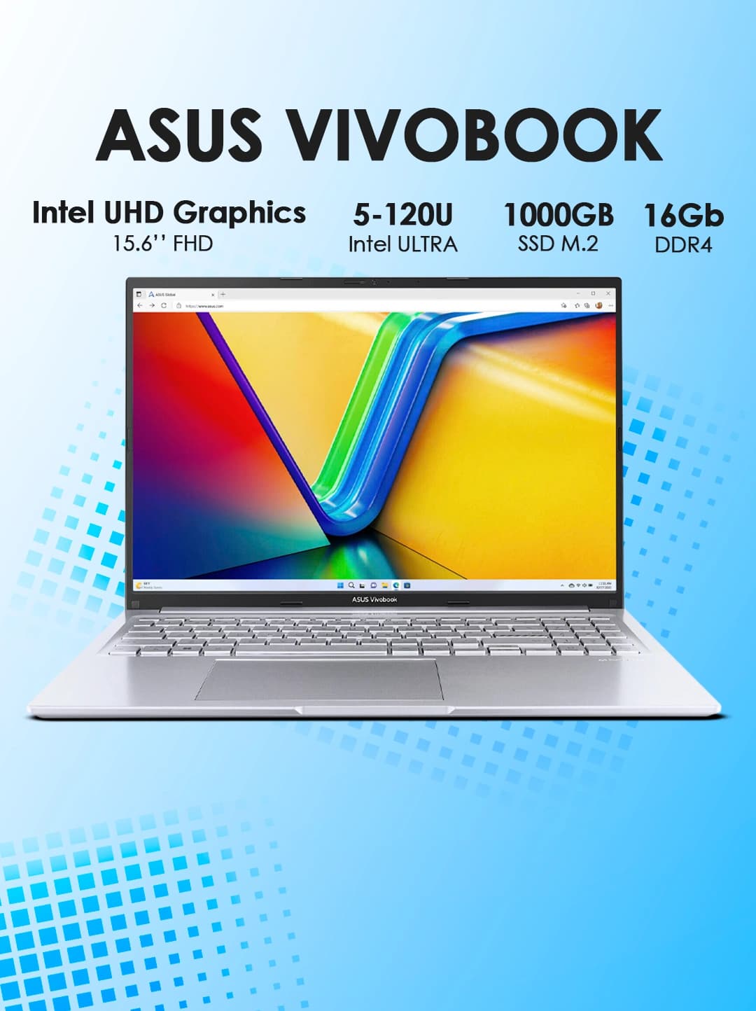 Noutbook Asus P1504CVA Core 5 120U 16 GB 1 TB SSD 15.6 FHD Silver