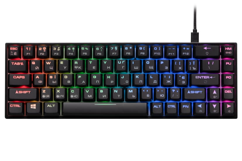 Клавиатура 2E GAMING KG 380 RGB Gateron Red Switch BT/USB Black Ukr